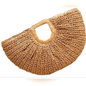 Ramla Bohemian Tan Hobo Straw Bag Brand New! Beach Outdoor Handbag Clutch